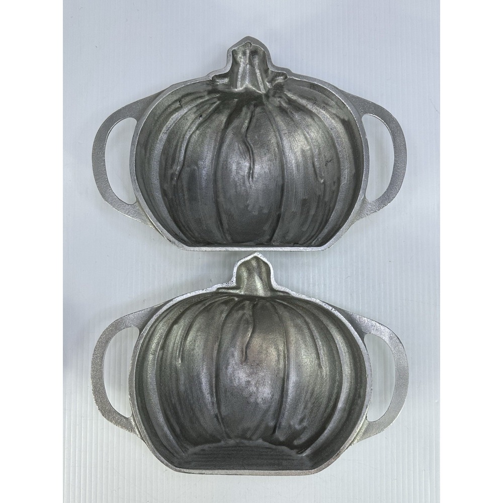 Martha Stewart by Mail 3D 2 pc Pumpkin Cake Pan Mold Heavy Cast Aluminum